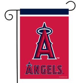 Briarwood Lane Los Angeles Angels MLB licensed garden flag with red and blue colors and logo.