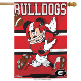 University of Georgia Bulldogs NCAA Mickey Mouse House Flag University of Georgia Bulldogs NCAA Mickey Mouse House Flag
