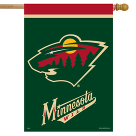 Briarwood Lane Minnesota Wild NHL licensed house flag with green, red, and gold colors.