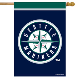 Seattle Mariners Flag Vertical 2 Sided Retro House Banner