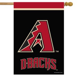 Briarwood Lane Arizona Diamondbacks MLB licensed house flag with red and black design and gold accents.