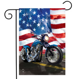 American Motorcycle Patriotic Garden Flag