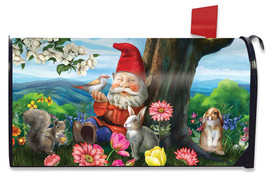 Briarwood Lane Garden Gnome Spring Mailbox Cover, colorful, printed decorative design for porch and yard display.