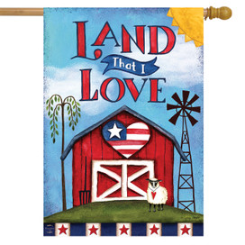 Land That I Love Patriotic House Flag