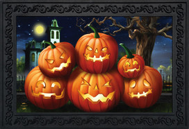 Spooky Jack O'Lanterns Halloween Doormat
