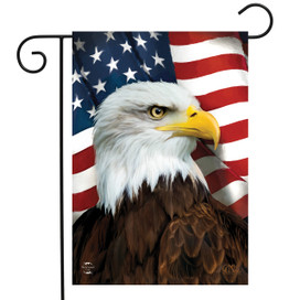 Briarwood Lane American Eagle Patriotic Garden Flag with USA flag and eagle, red, white, and blue.