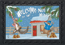 Winter Nuthouse Squirrels Doormat