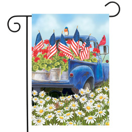 Briarwood Lane All American Truck Garden Flag, colorful springtime decorative display for porch or yard.