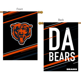 Briarwood Lane Chicago Bears Da Bears NFL licensed flags house flag with orange and black design.