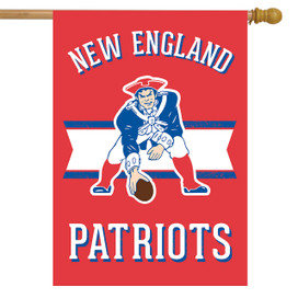 Briarwood Lane New England Patriots licensed NFL house flag with patriotic colonial football player design.