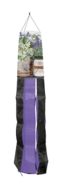 Briarwood Lane Farmhouse Flowers Spring Windsock with rustic floral design and purple accents hanging freely.
