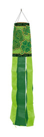 Briarwood Lane Celtic Shamrocks St. Patrick's Day windsock with green clovers and tribal celtic knots.