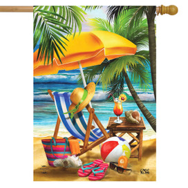Welcome To Paradise Beach Summer House Flag