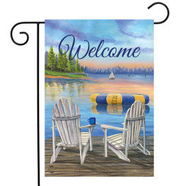 Waterfront Retreat Nautical Garden Flag