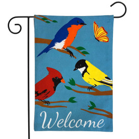 Wildbirds Spring Burlap Garden Flag