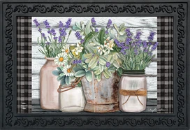 Briarwood Lane Farmhouse Flowers Spring Doormat with rustic floral design for indoor/outdoor use on floormats.