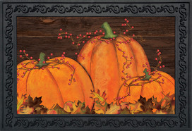 Briarwood Lane Rustic Pumpkin Patch Fall Doormat with colorful autumn design and decorative border.