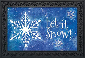 Briarwood Lane Snowflakes Winter Doormat with Let it Snow! snowflake scene indoor outdoor floormat inserts.