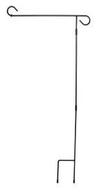 Briarwood Lane 3 Piece Wrought Iron Garden Flag Stand Holder, black garden flag hanger.
