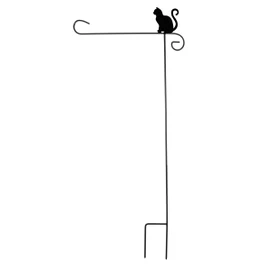 Briarwood Lane wrought iron cat garden flag stand holder, decorative flags stand with flags hardware.