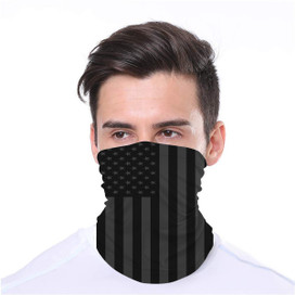 Gray American Flag Wrap-Around Face Covering Neck Gaiter