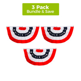 Briarwood Lane Patriotic Bunting 48" x 24" USA american flag decorations set of 3.