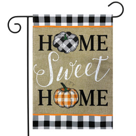 Home Sweet Home Pumpkins Burlap Fall Garden Flag