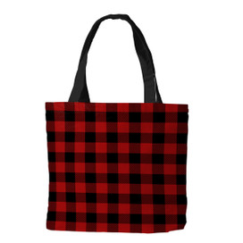 Red Buffalo Check Canvas Tote Bag