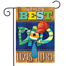 Briarwood Lane Best Dad Father's Day garden flag, colorful, cheery, decorative, small, printed, festive porch decor.