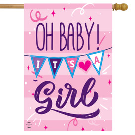Baby Girl Double-Sided House Flag