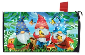 Briarwood Lane Gnome Sweet Gnome Spring Large Oversized Mailbox Cover with colorful, cheery spring gnomes design.