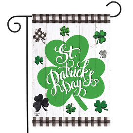 Checkered St. Pat's Shamrocks Garden Flag