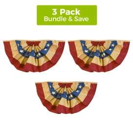 Briarwood Lane Burlap Patriotic Bunting USA large applique bunting flags and banners in red, white, blue.