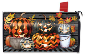 Patterned Jack-O-Lanterns Halloween Mailbox Cover