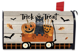 Briarwood Lane Trick Or Treat Wagon Halloween Mailbox Cover, colorful, festive, printed, decorative, small, seasonal display.