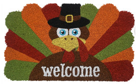 Give Thanks Turkey Holiday Natural Fiber Coir Doormat