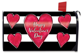 Striped Valentine's Heart Primitive Mailbox Cover