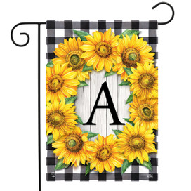 Sunflowers Monogram A Garden Flag