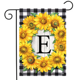 Sunflowers Monogram E Garden Flag
