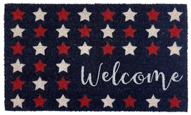 Briarwood Lane American Welcome Natural Fiber Coir Doormat with red, white, and blue stars.