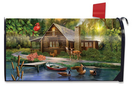 Lakeside Cabin Summer Mailbox Cover