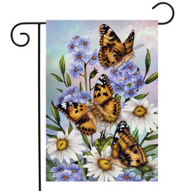 Daisies Monarchs Spring Garden Flag