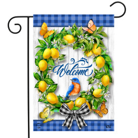 Lemon Wreath Spring Garden Flag