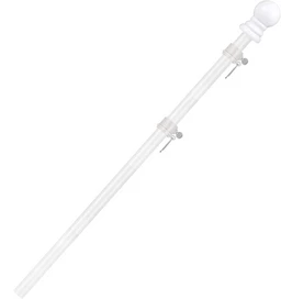 Briarwood Lane 58" white metal flag pole with hardware for house flags and accessories.
