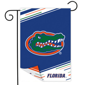 University of Florida NCAA Double-Sided Garden Flag with green alligator logo on blue background by Briarwood Lane.
