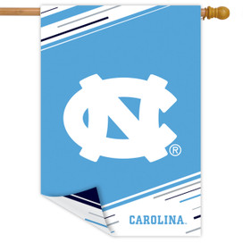 University of North Carolina NCAA Double-Sided House Flag, Briarwood Lane, blue, white and black colors.