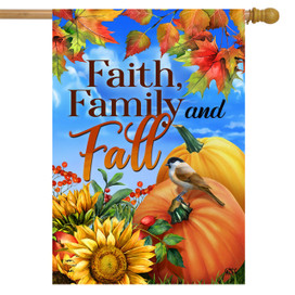 Faith Family And Fall House Flag