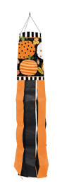 Briarwood Lane Fall Celebration Pumpkins Windsock Wind Twister with orange, black, and white pumpkin design.