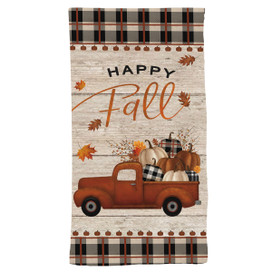 Briarwood Lane Happy Fall cotton hand towel with orange pickup truck and pumpkins design.
