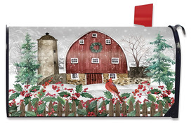 Barn in Snow Mailbox Cover